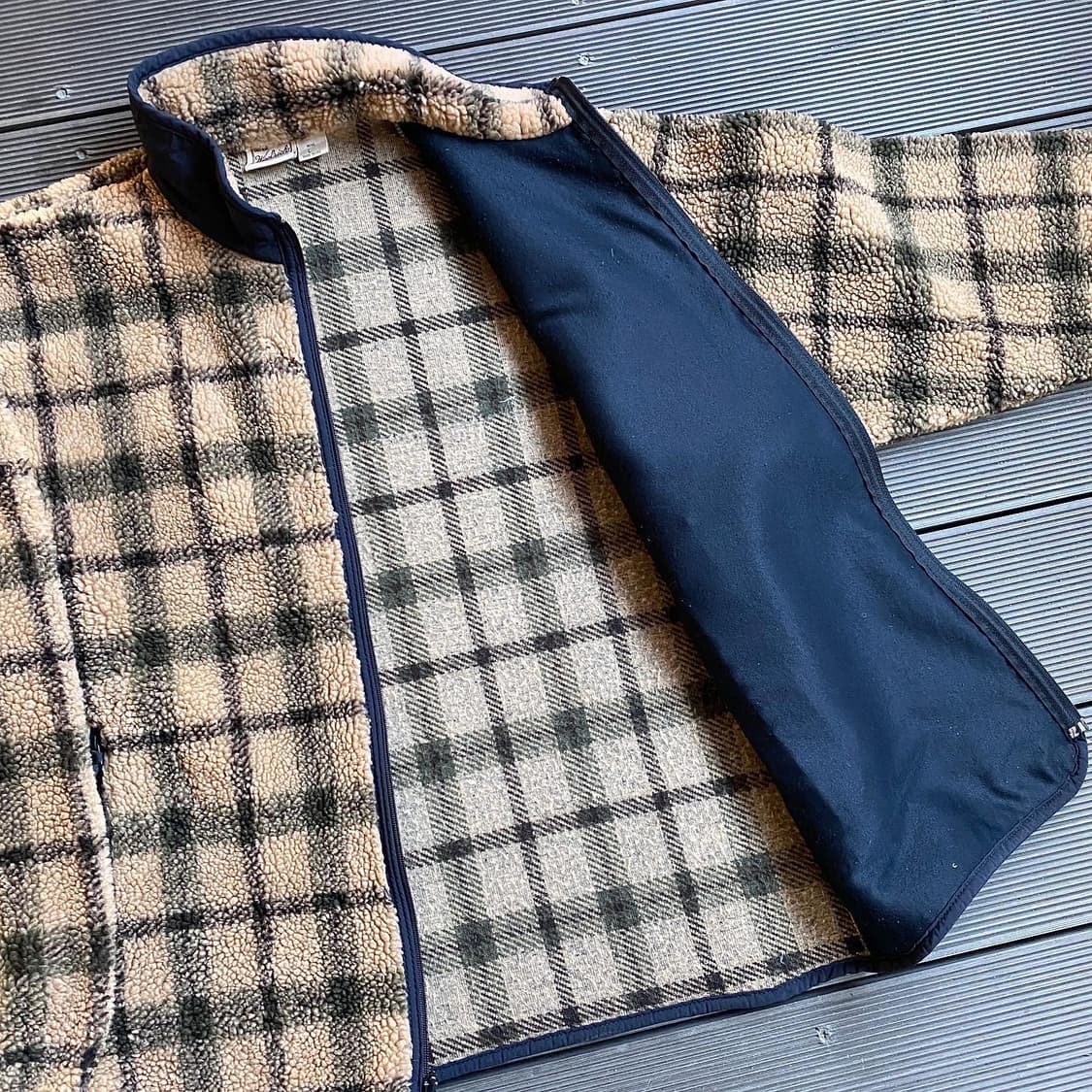 (105) 90’s 울리치 체크 보아 플리스 자켓  상품이미지8