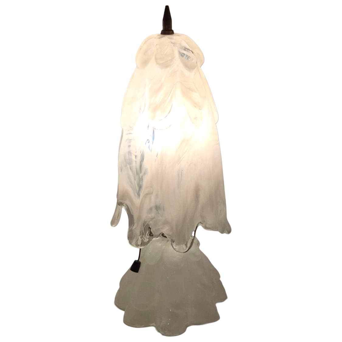 70s 이와타 핸드블로운 요리코 화이트 마블 빅 램프 상품이미지2