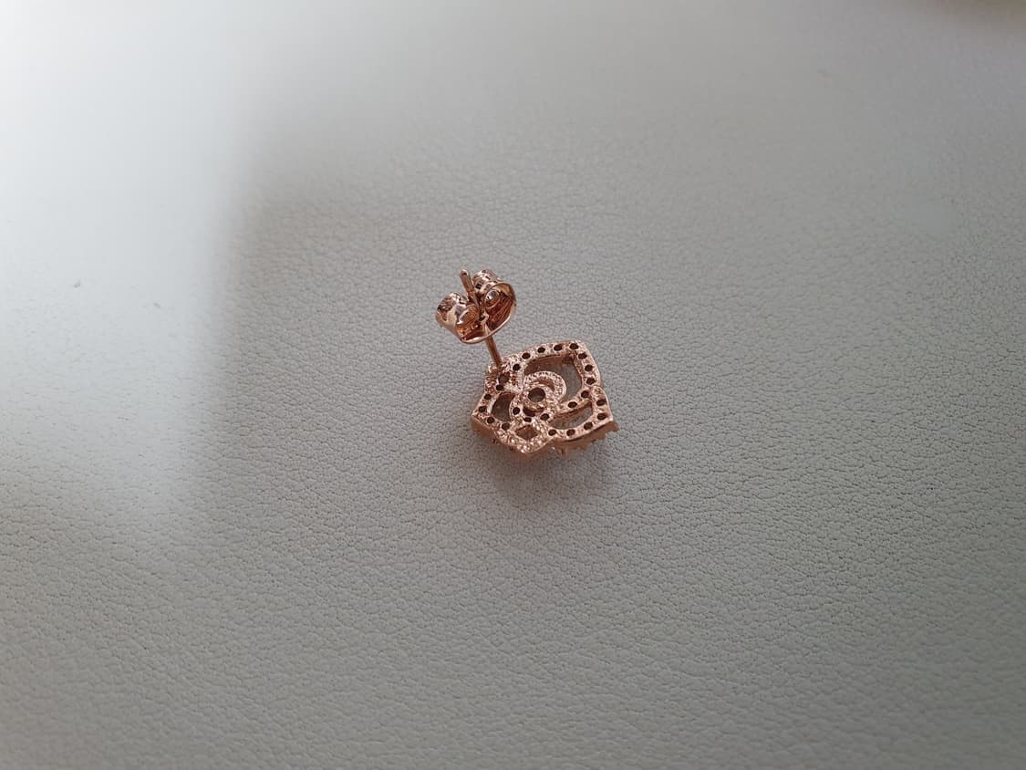 장미 큐빅 로즈골드 귀걸이 상품이미지3