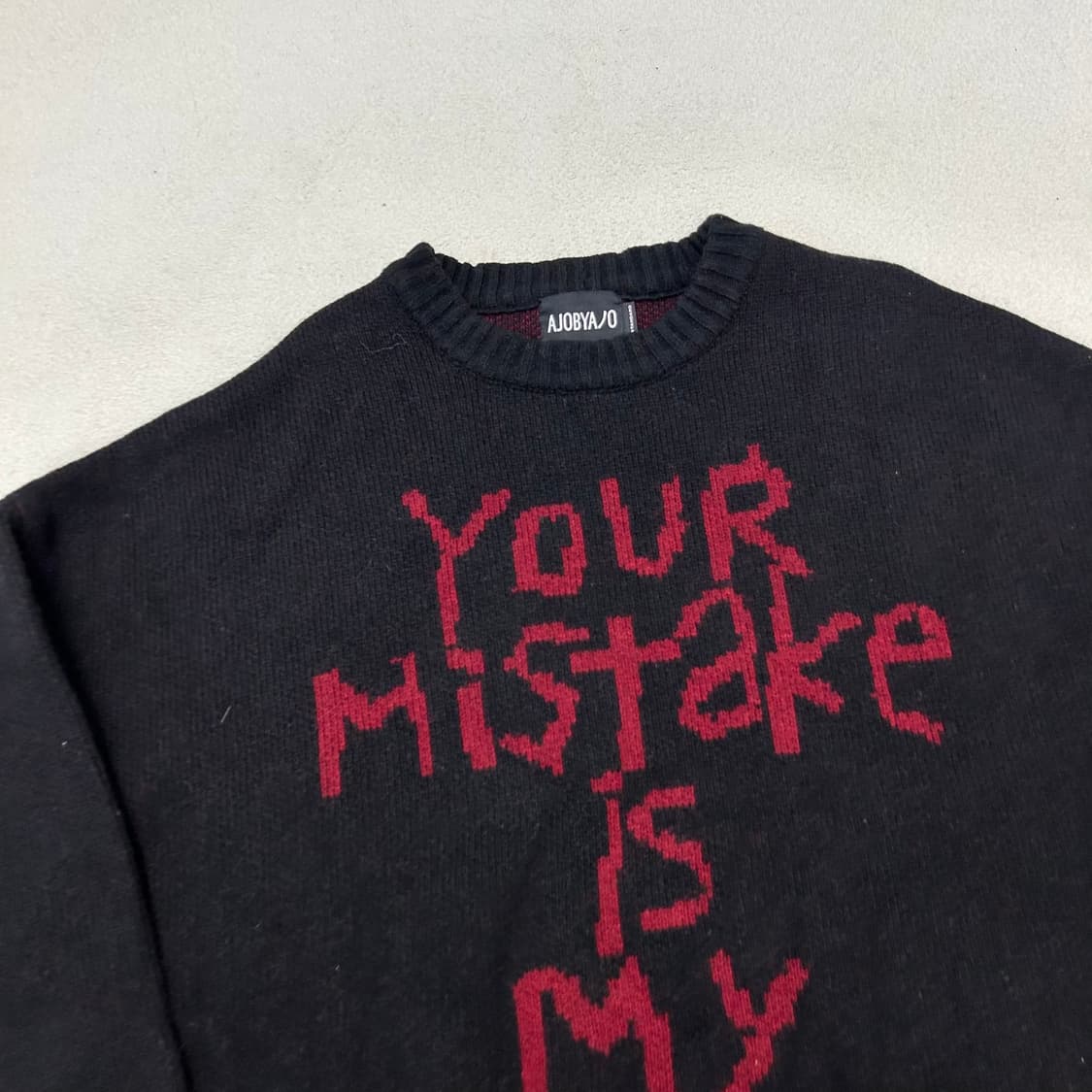 Ajobyajo black lettering knit 상품이미지5