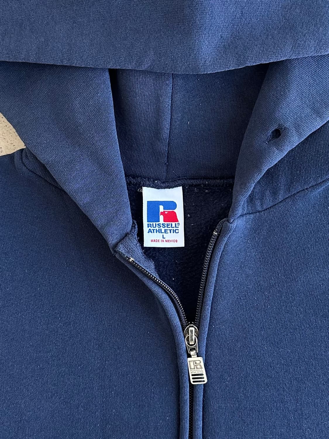 90s 빈티지 러셀 후드집업 네이비 L 상품이미지6