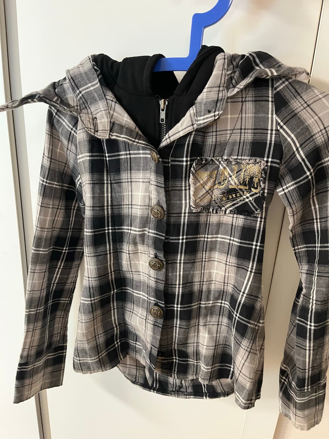 d.i.a 체크 후드 집업 상품이미지1