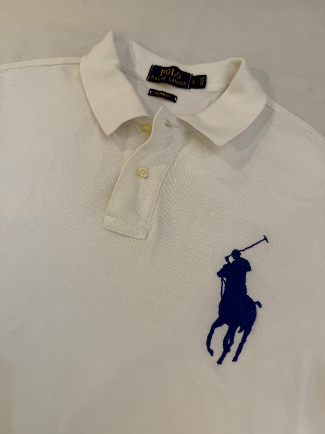 폴로 랄프로렌 빅포니 pk 카라티 화이트 블루 상품이미지2