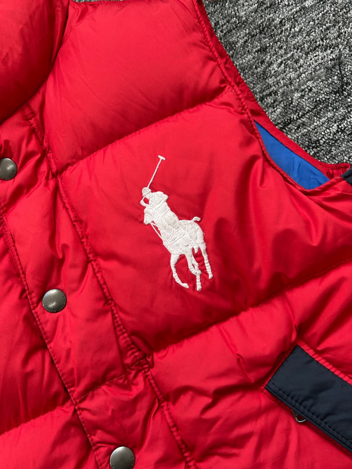 폴로 랄프로렌 빅포니 레드 패딩 조끼 S 상품이미지6