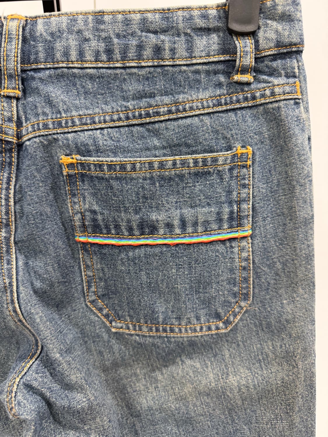 백엔포스 스타 자수 청바지 데님 여성 부츠컷 상품이미지4