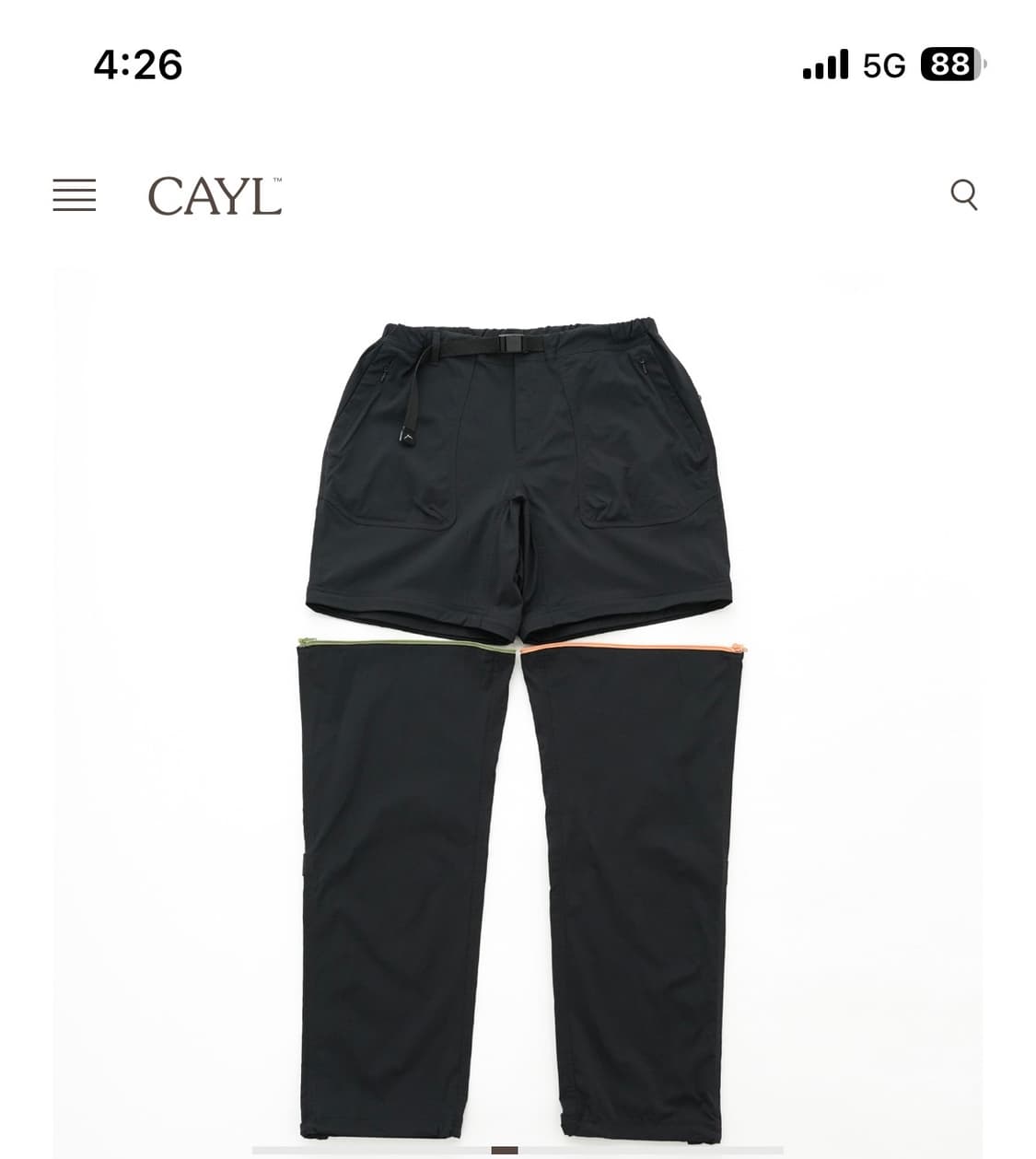 [케일]Cayl 2way 하이킹 팬츠 블랙 상품이미지4