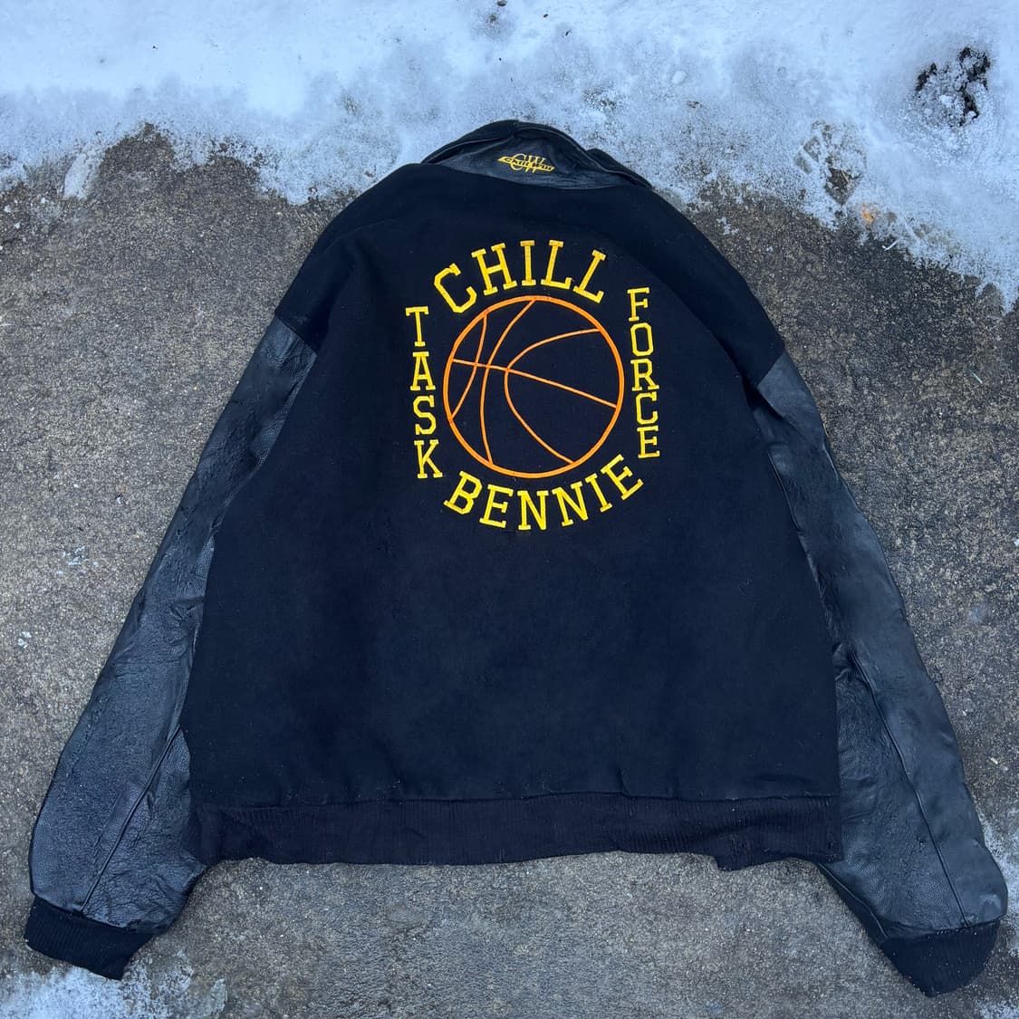 빈티지 올드스쿨 리얼레더 자수 바시티 jk 상품이미지1