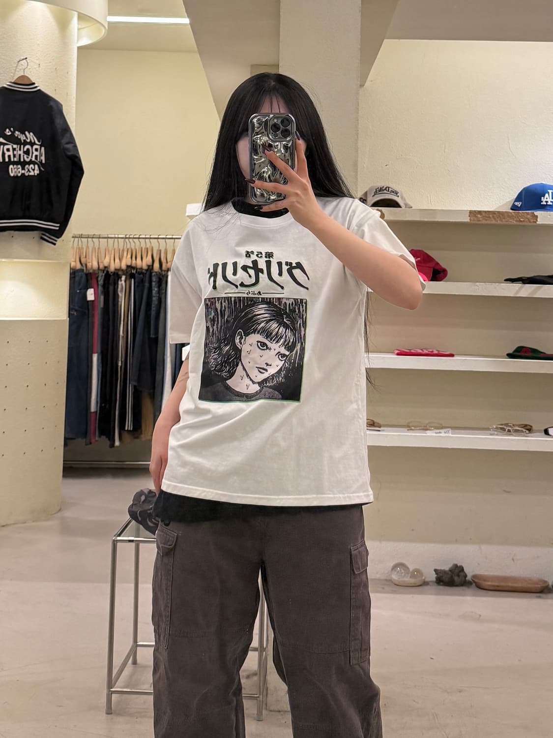 이토 준지 ‘그리세리드(グリセリド)’ 프린트 반팔 티셔츠 U1682 상품이미지1