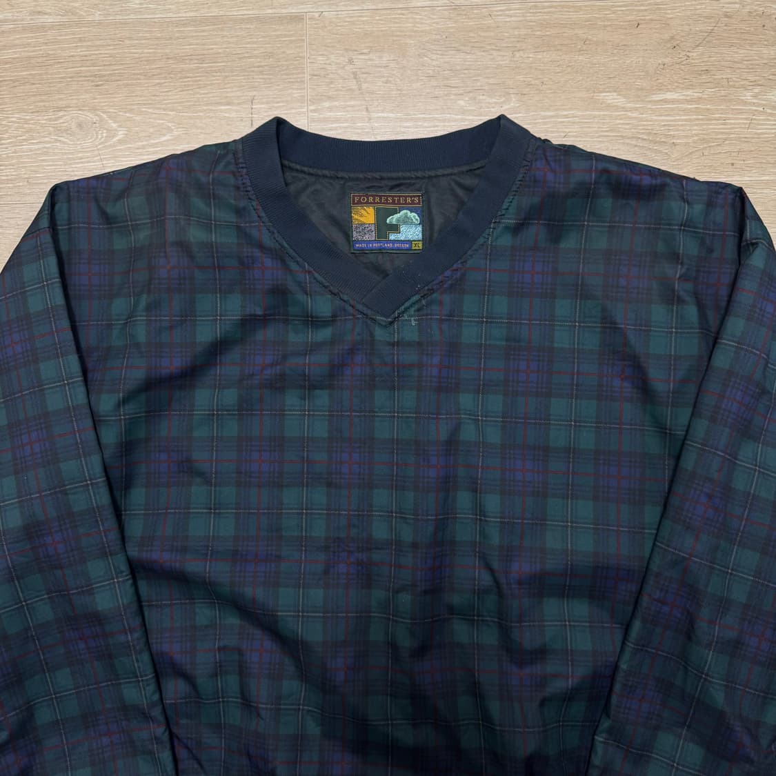 포레스터 체크 기능성 브이넥 맨투맨 상품이미지2