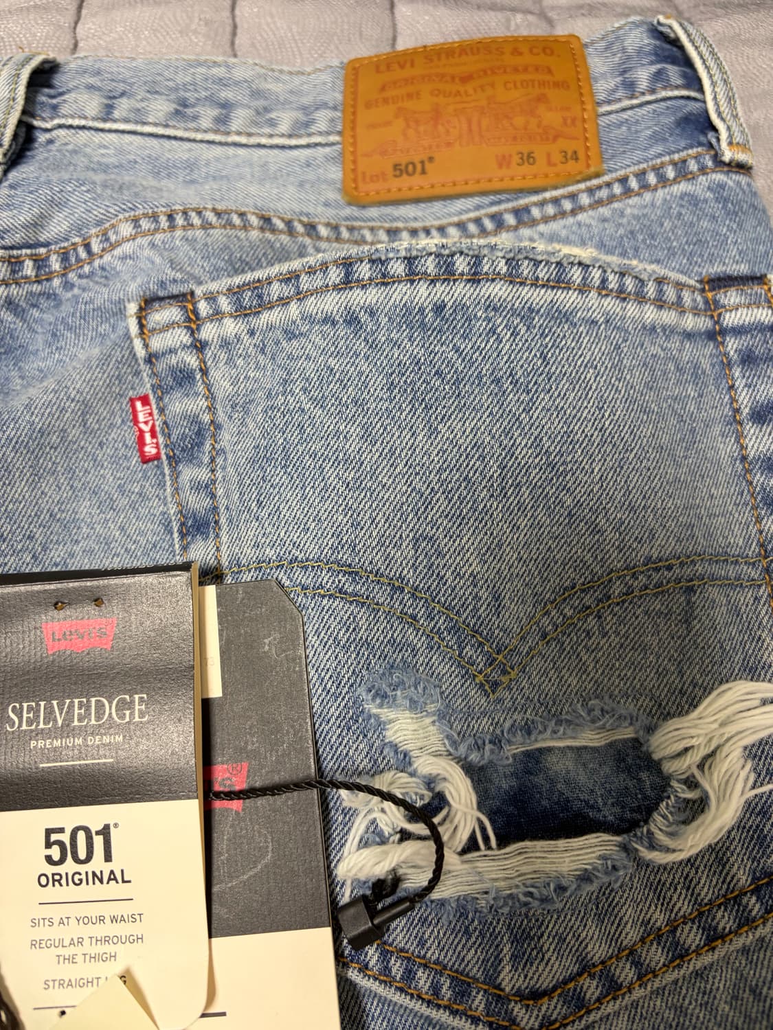 리바이스 501 터콰이즈 w:36 L:34 상품이미지3