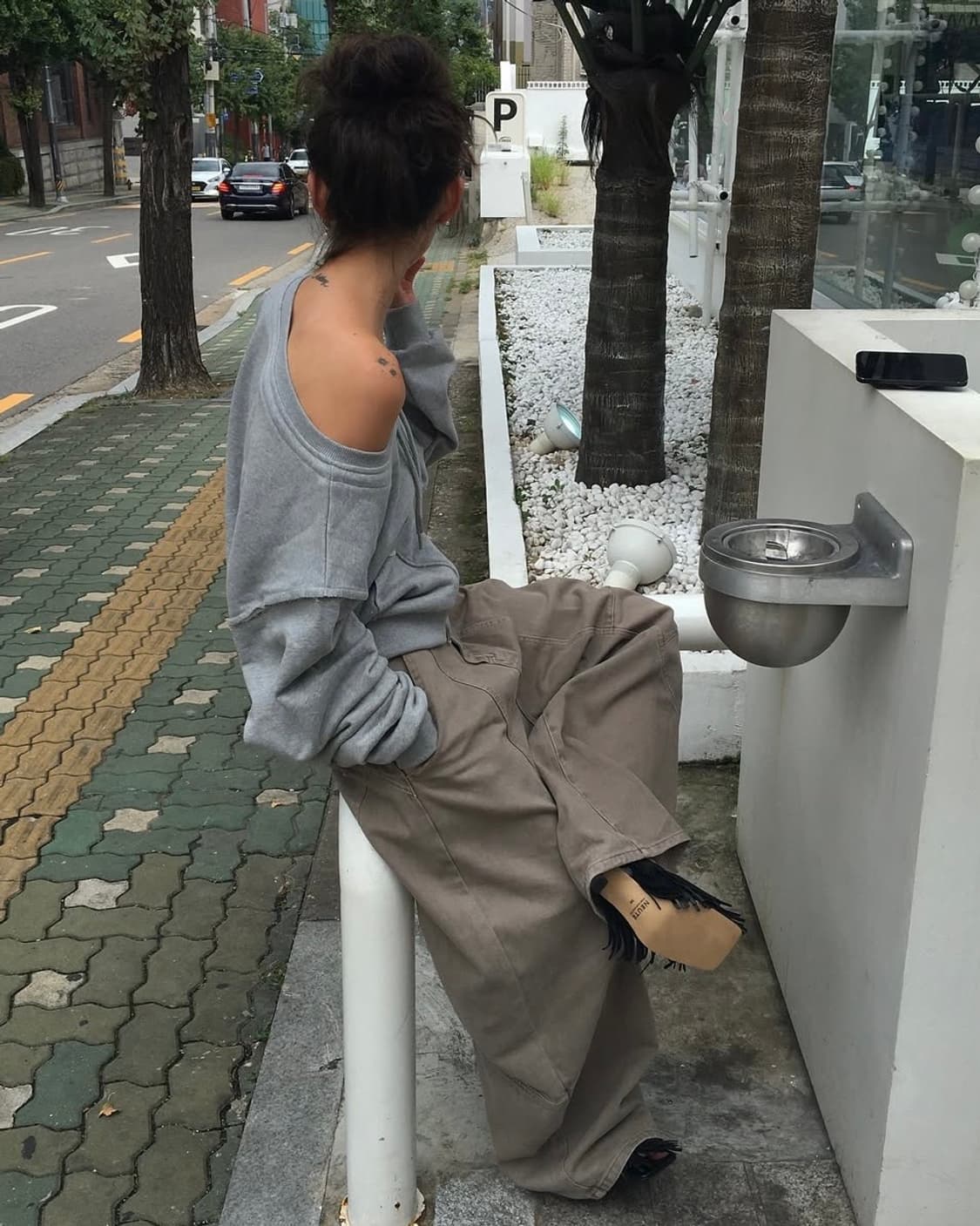 텍스처서울 그레이 후디 집업 상품이미지2