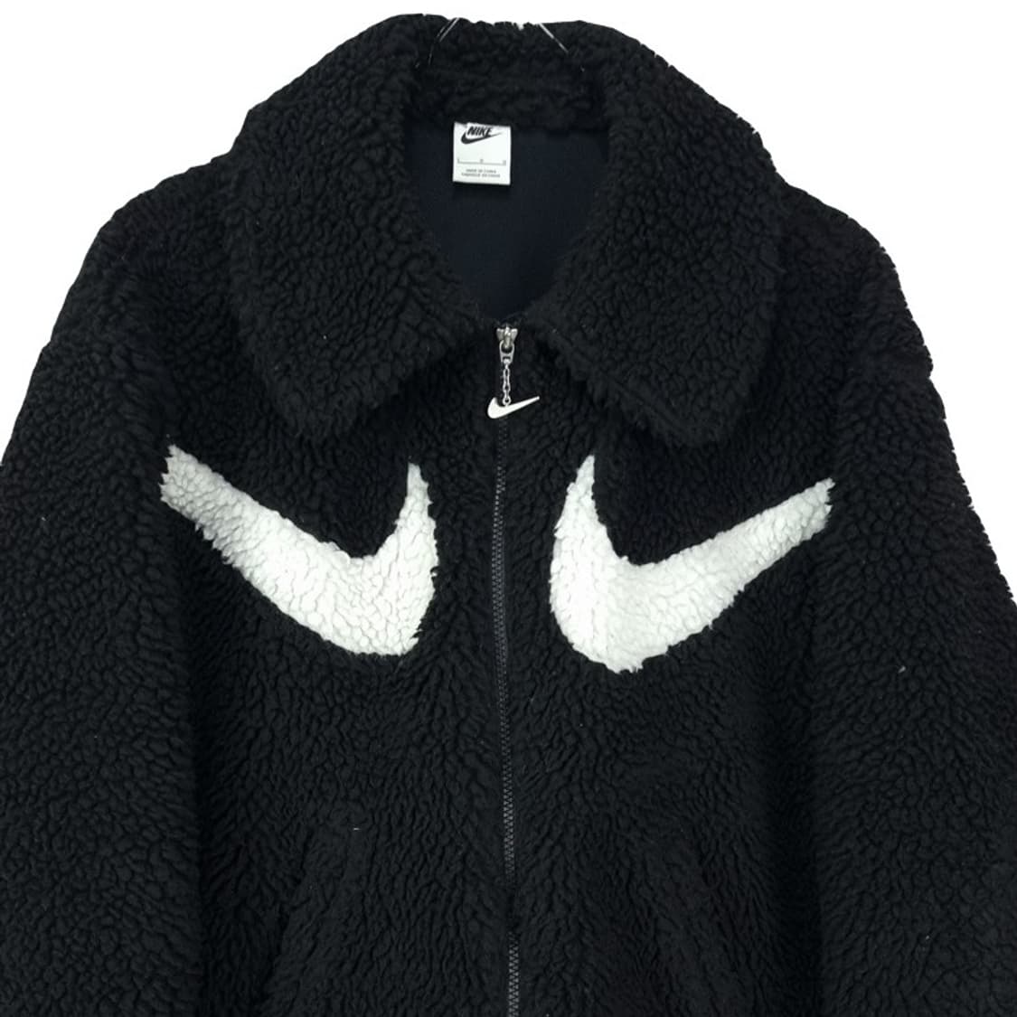[나이키] 더블 스우시 오버사이즈 쉐르파 후리스 자켓 블랙 M18866 상품이미지4