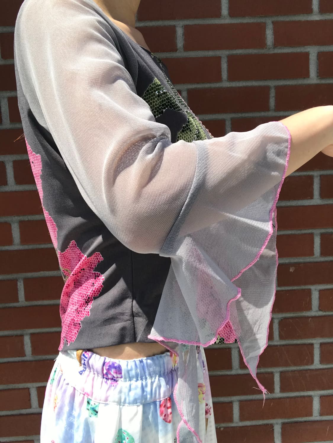 vintage flower pattern mesh top 상품이미지9