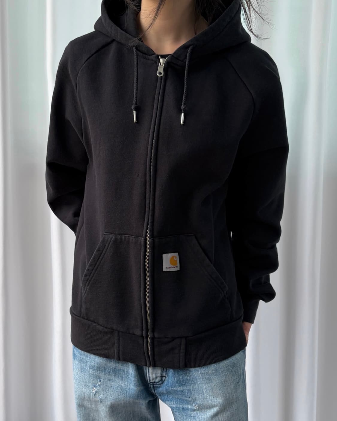 [S]칼하트 WIP 스퀘어 라벨 기모 후드집업 상품이미지4