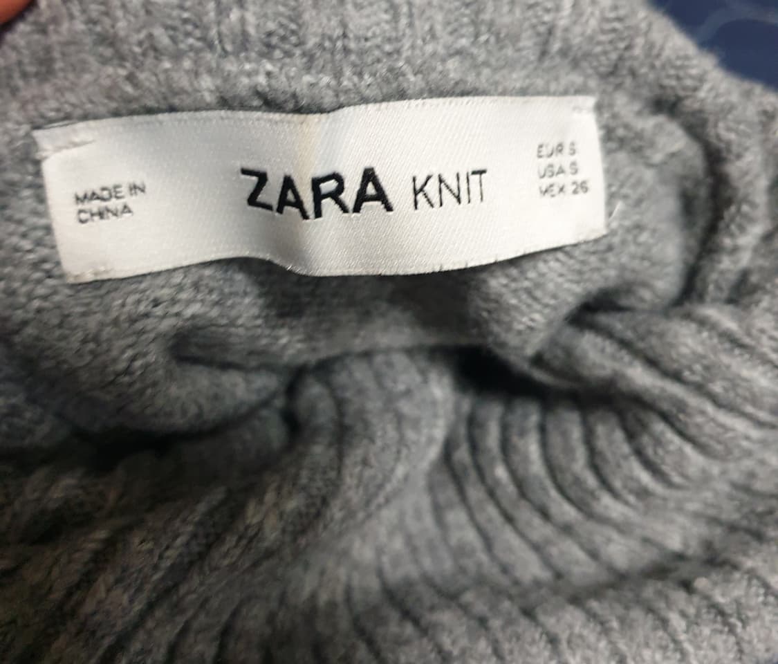 자라 오버핏 소매끈 목폴라 니트 그레이 (S) 상품이미지2