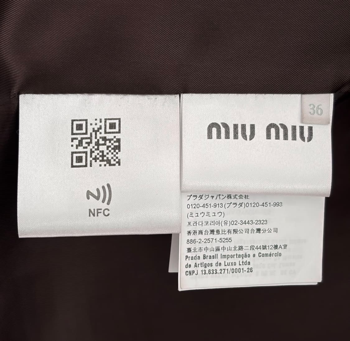 [36] 미우미우 여성 백로고 울 플래드 오버사이즈 체크 롱 코트 러스트 상품이미지8