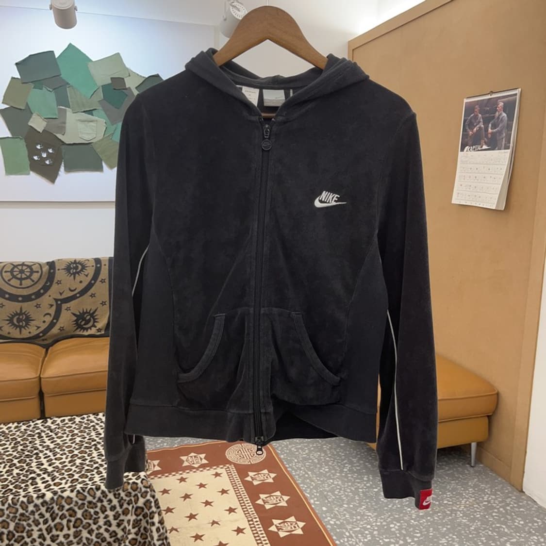 나이키 스포티 캐주얼 벨벳 빅로고 후드집업 XL C08807 상품이미지4