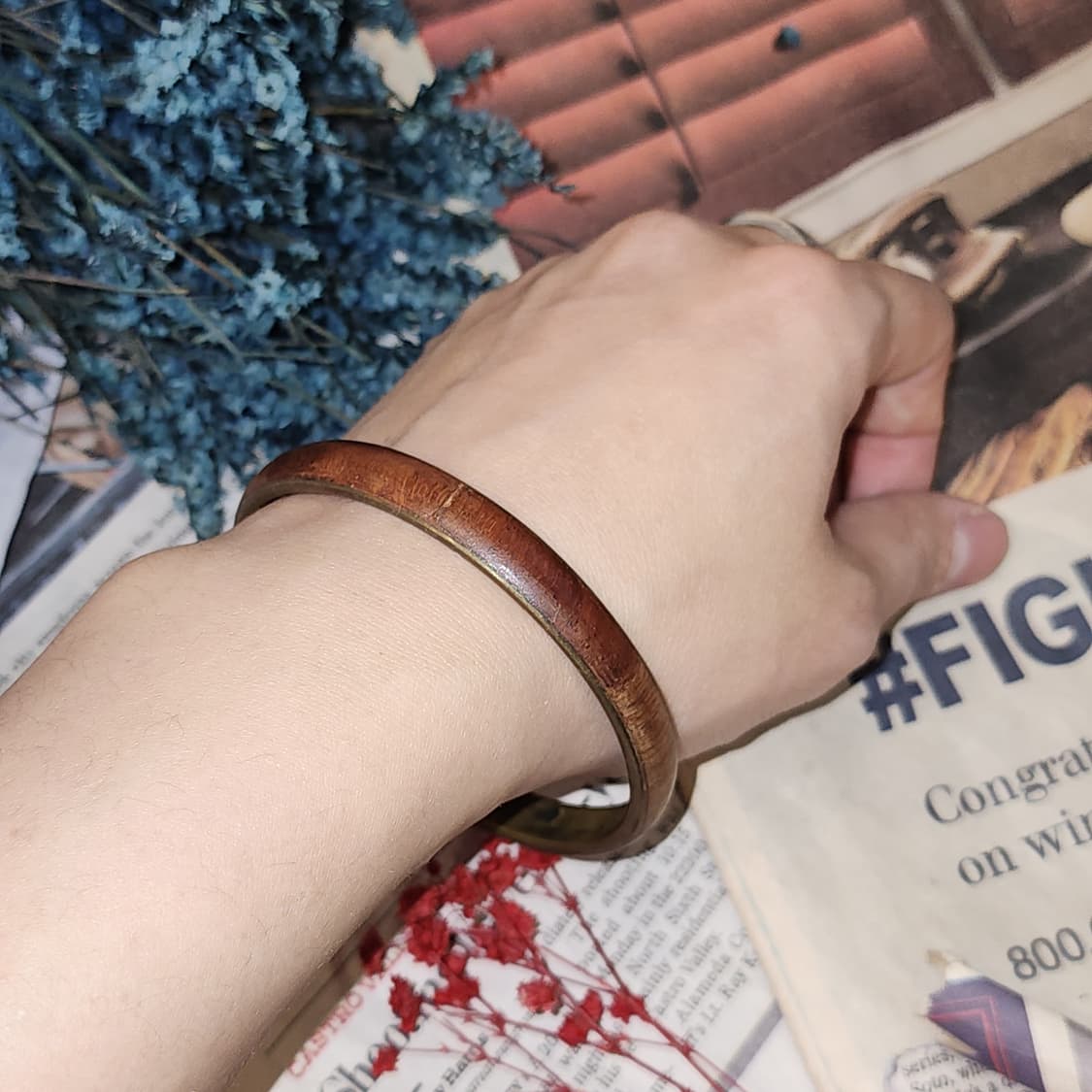 90s 프랑스 빈티지 팔찌 빈티지 브라스 뱅글 보헤미안 스타일 팔찌 상품이미지4