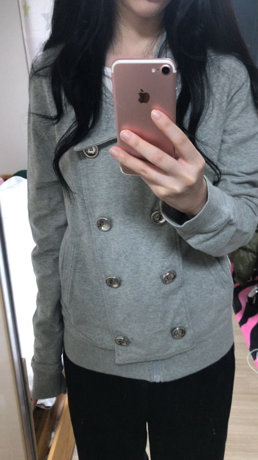 마이클고어스 단추 그레이 후드집업 상품이미지1