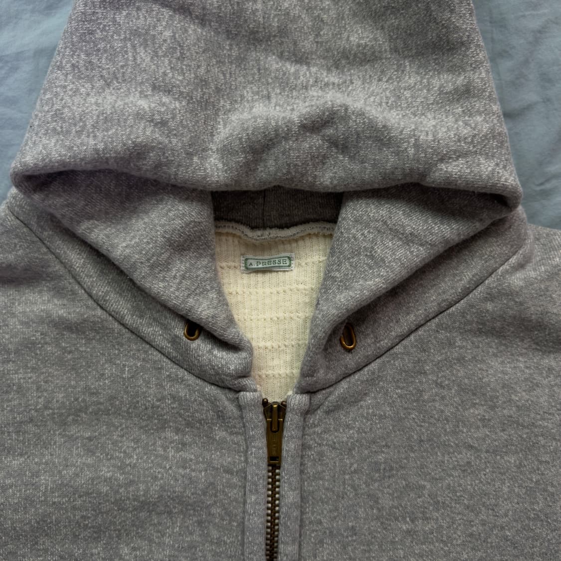 [3] 아프레쎄 25SS 빈티지 후드집업 그레이 상품이미지2