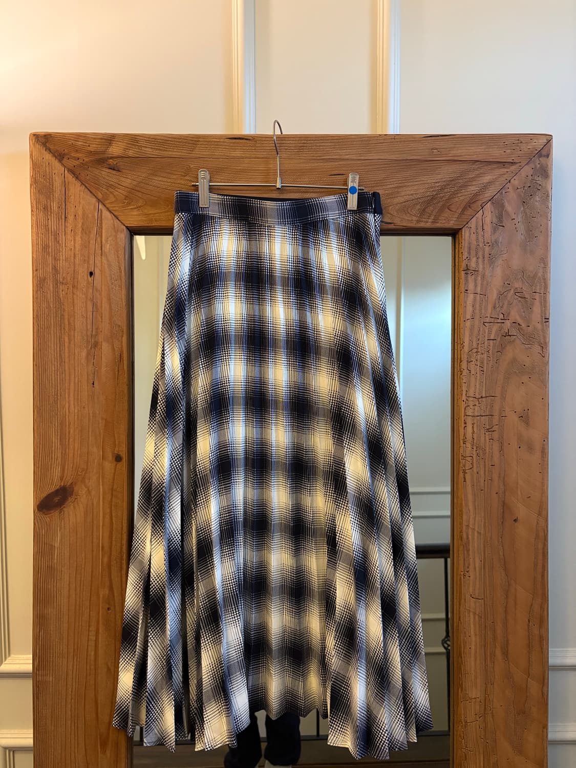 오르 체크 플리츠 스커트 상품이미지1