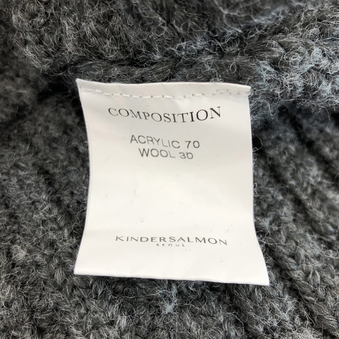 킨더살몬 부클 니트가디건 차콜그레이 55 상품이미지6