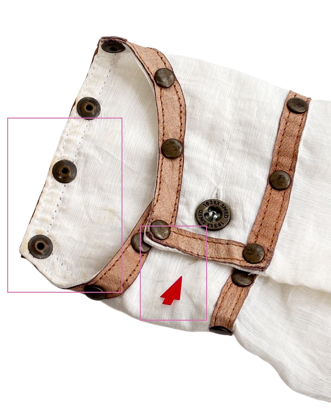 보헤미안 레더 트리밍 스커트 포인트 셔츠 상품이미지10