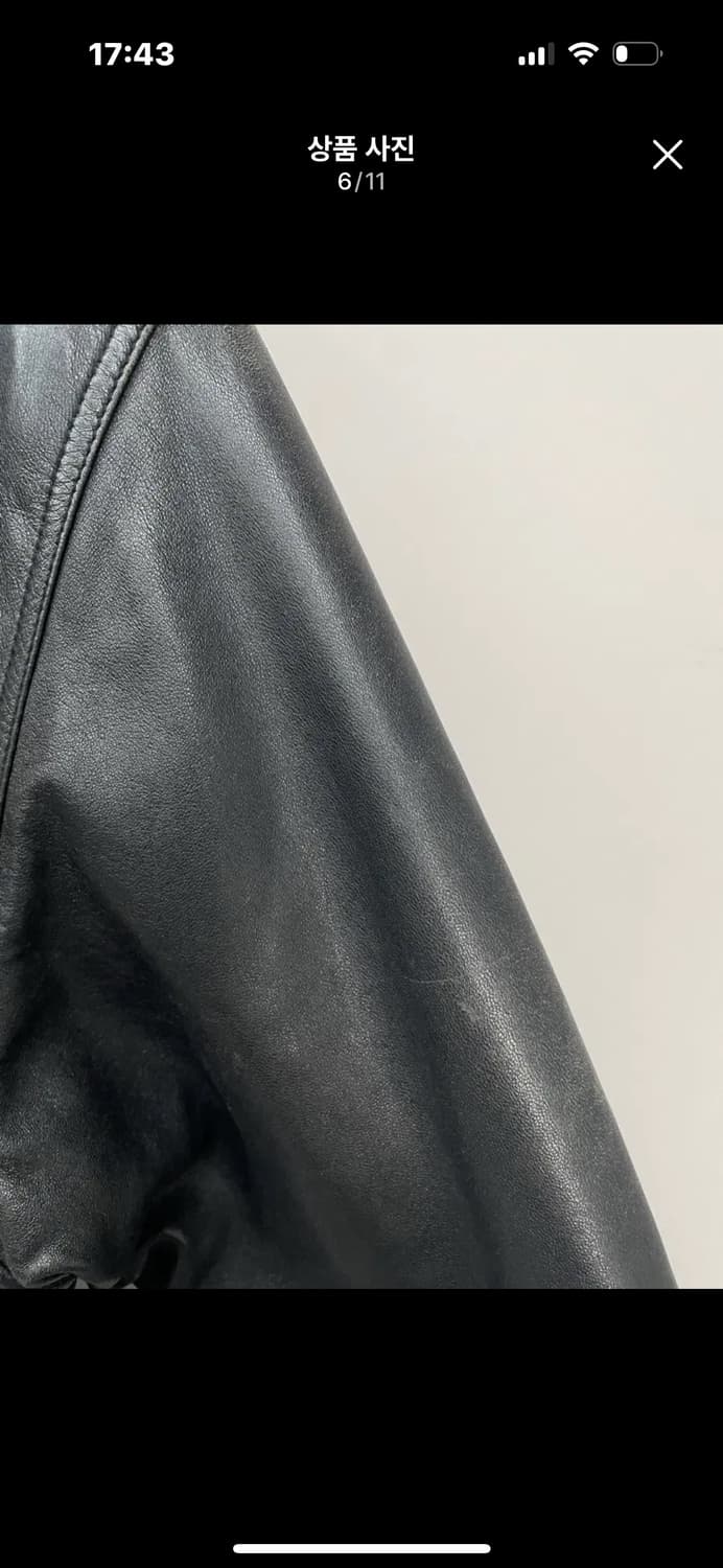 입생로랑 블랙 가죽 무스탕 자켓 A3107 상품이미지6