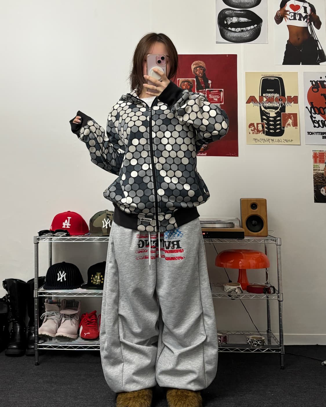 아디다스 00s 스네이크 도트 후드집업 상품이미지3