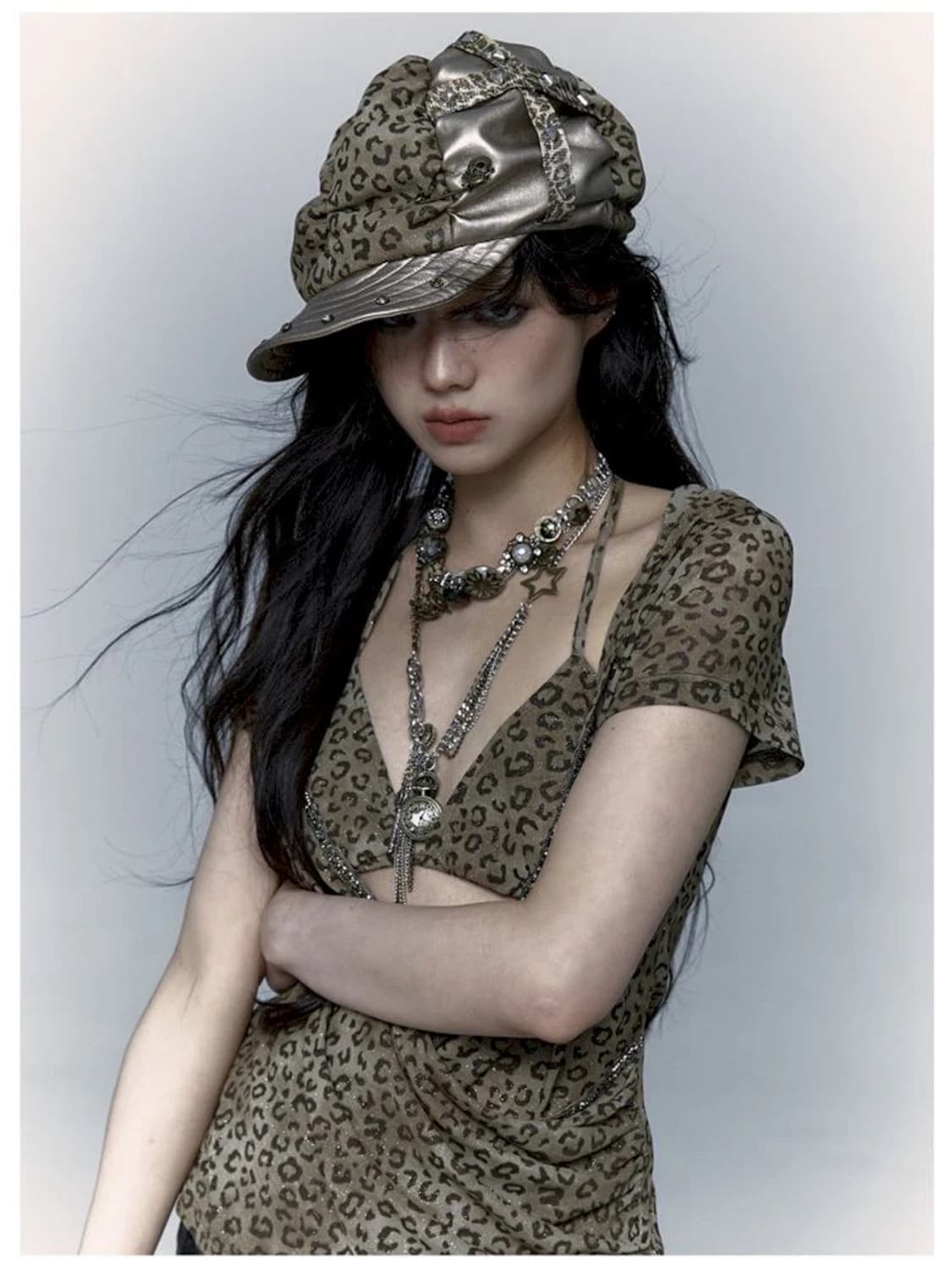 NO ROMANCE Leopard rivet hat  상품이미지2