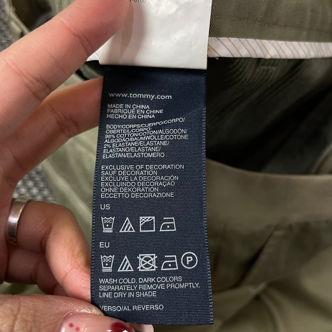 (33) 타미힐피거 카키베이지 코튼 슬랙스 팬츠 8  상품이미지6