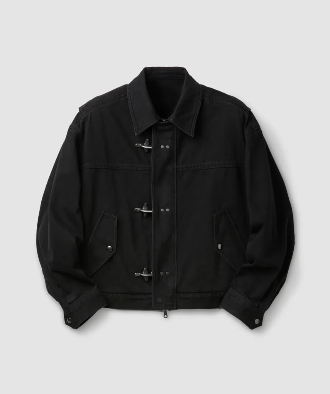 쿠어 파이어맨 크롭 보머 자켓 워시드 블랙 M 상품이미지1