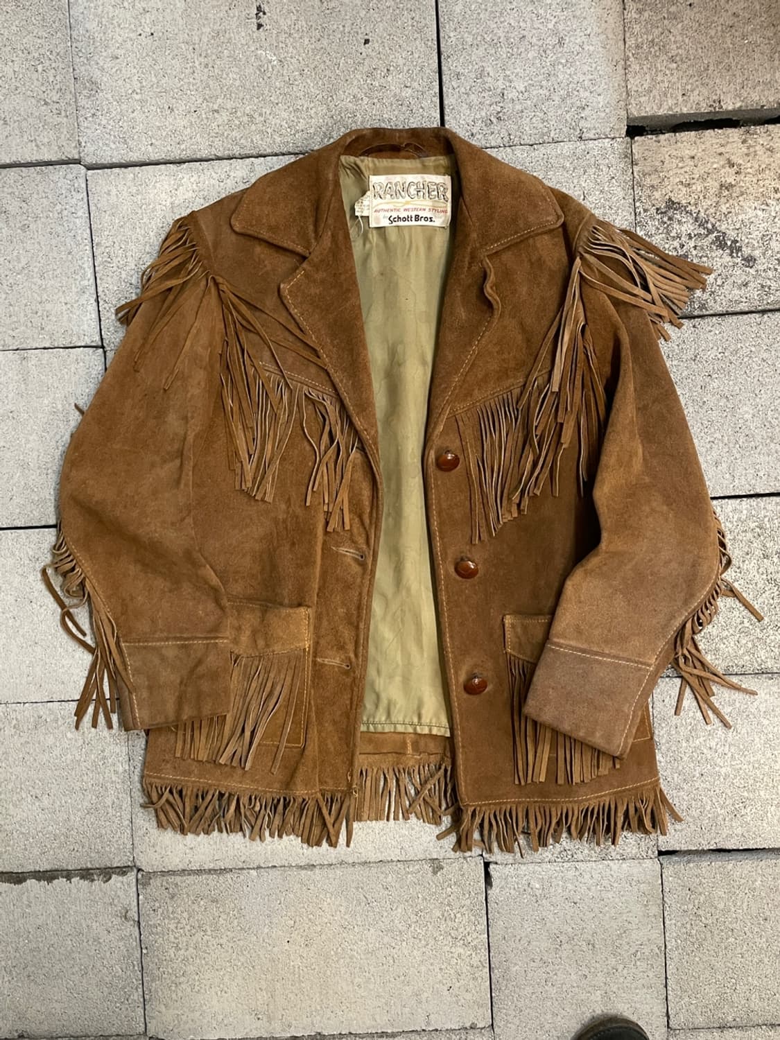 70s 쇼트 웨스턴 스웨이드 프린지 자켓 상품이미지1