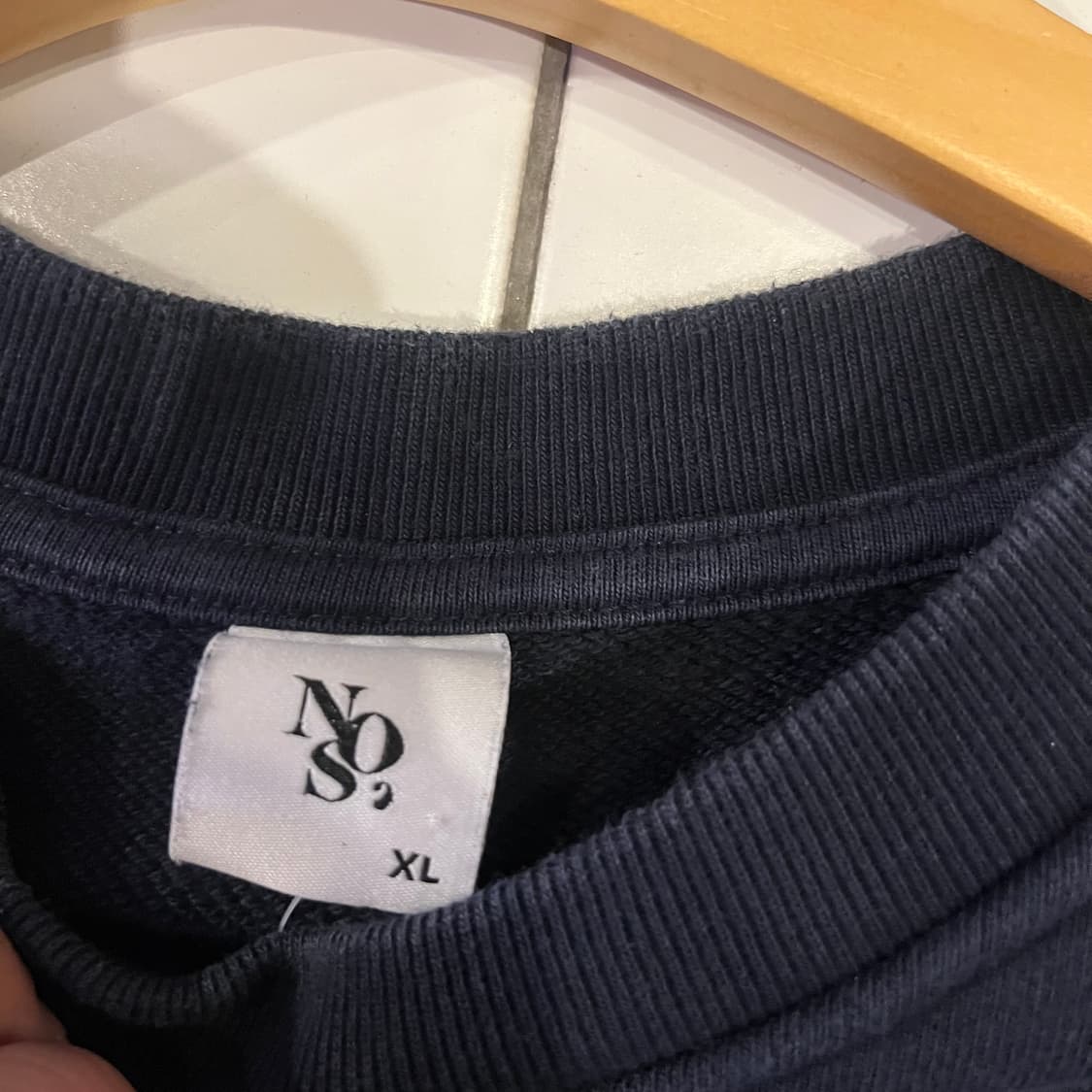 NOS7 투톤 로고 스웻셔츠 네이비 상품이미지5