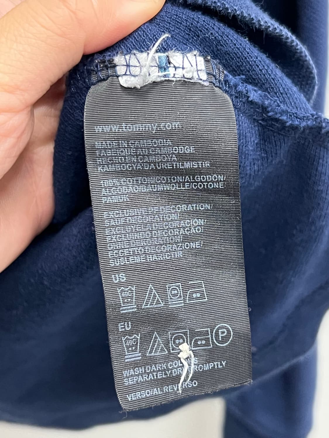 타미힐피거 스몰패치로고 긴팔 카라 티 네이비 상품이미지5