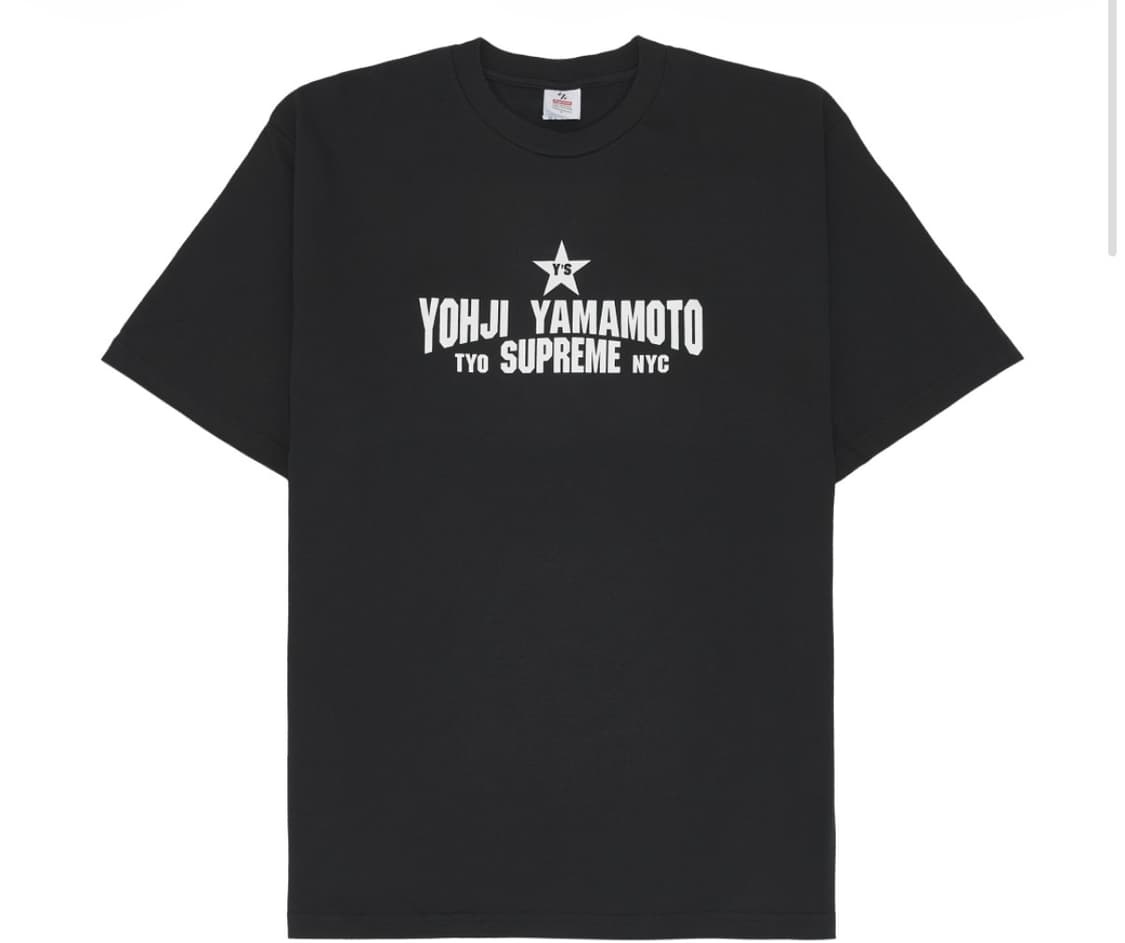 슈프림 x Y’s 바이 요지 야마모토 스타 티셔츠 블랙 상품이미지1