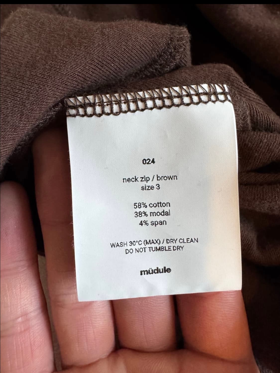 머듈 넥집업 브라운 3사이즈 상품이미지3