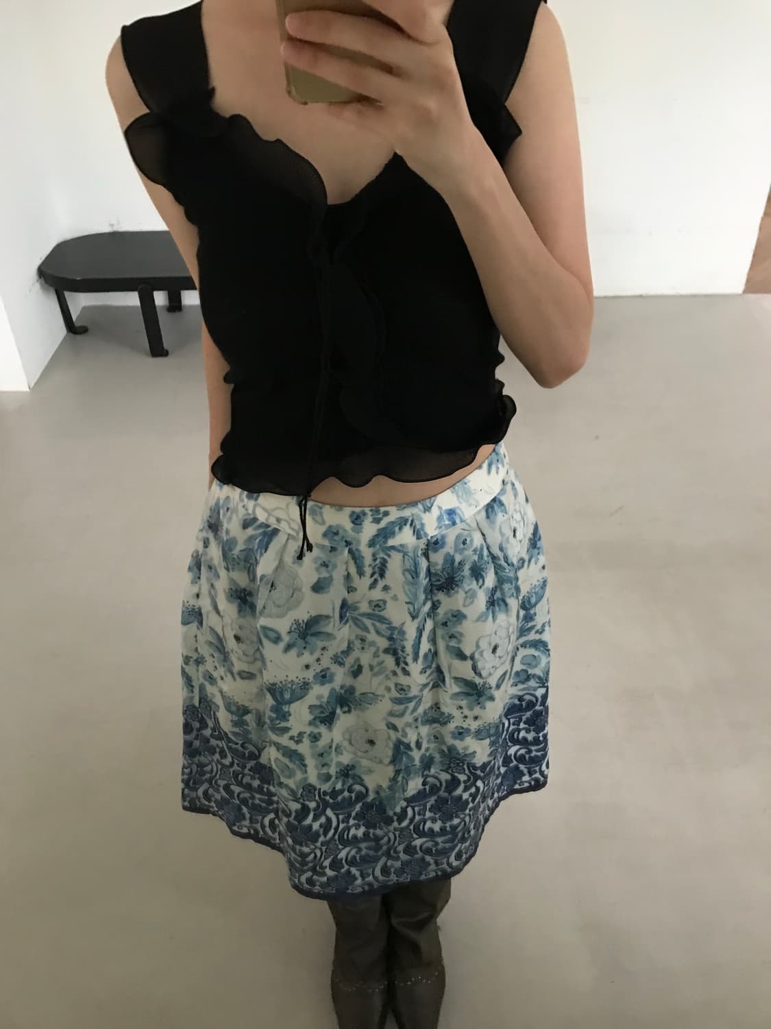  vintage blue pattern skirt 상품이미지3