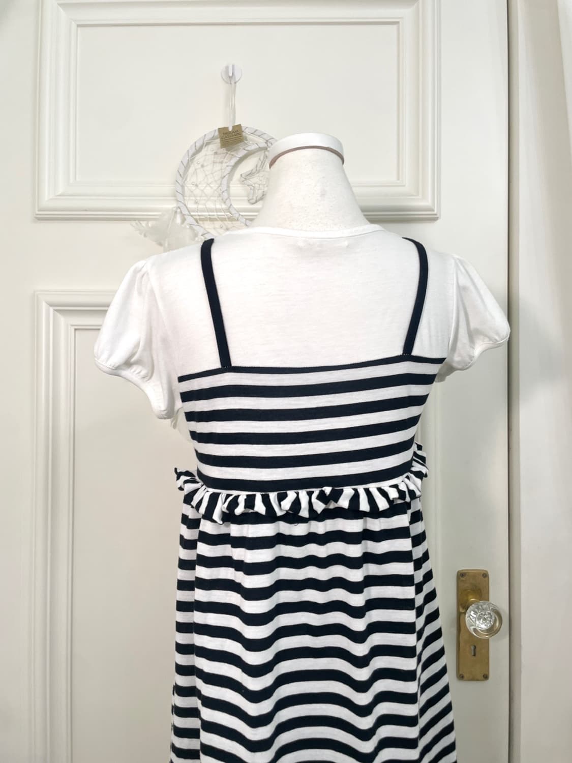white black stripe cubic cotton half opc 상품이미지4