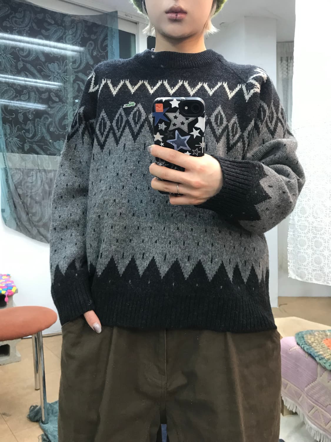 라코스테 여성 에스닉 자수 니트 상품이미지2