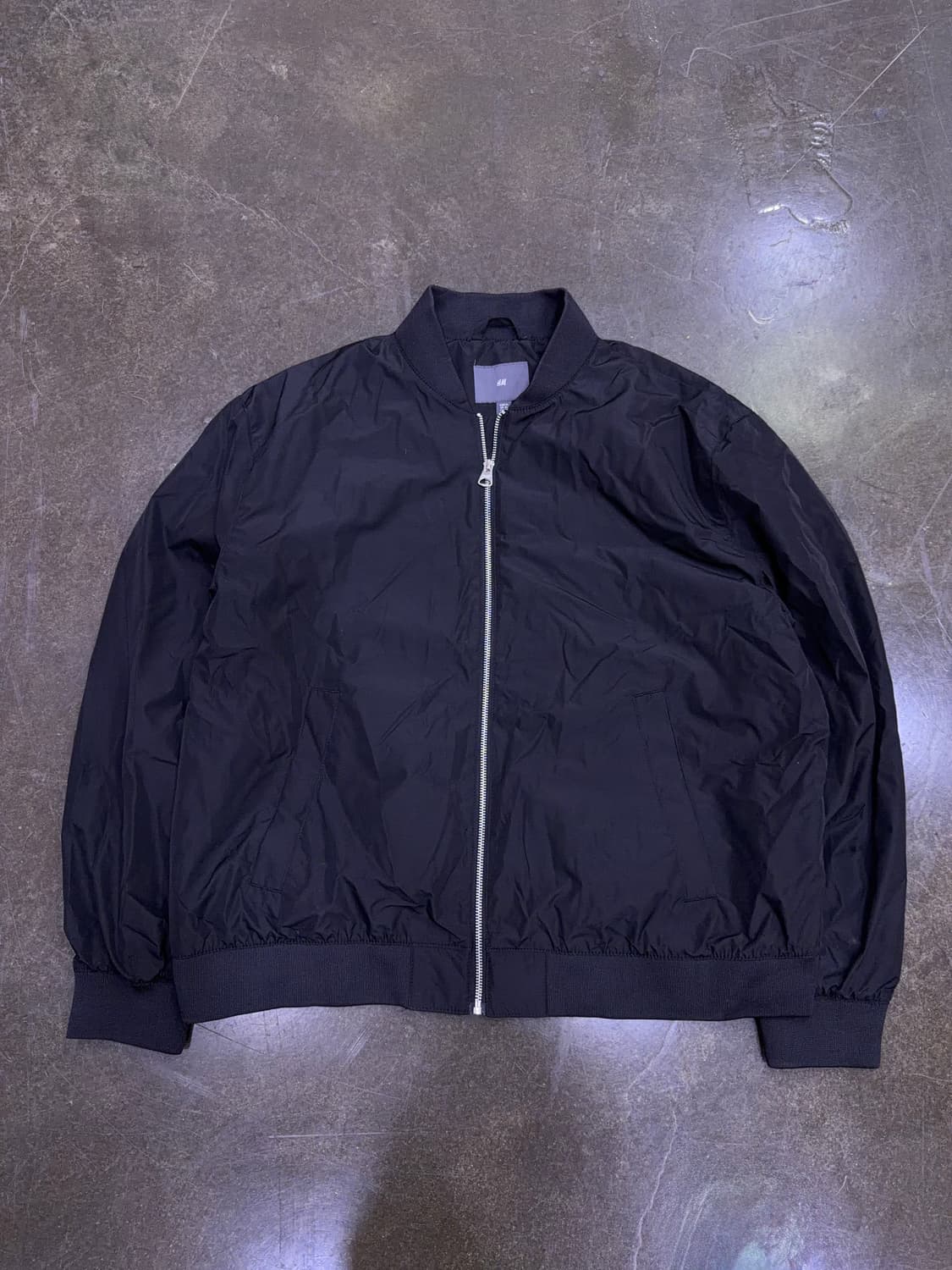 H&M 레귤러 블랙 봄버 바람막이 점퍼 자켓 XL 상품이미지1