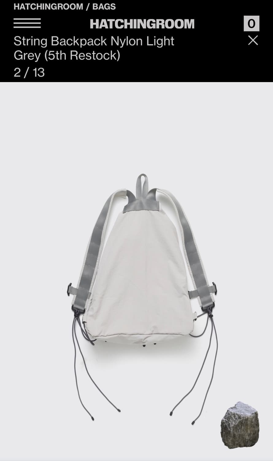 해칭룸 스트링 백팩 라이트 그레이 상품이미지2