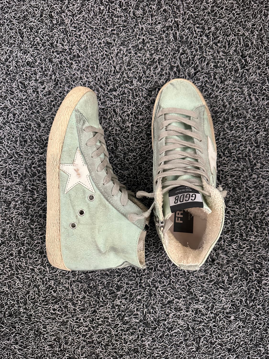 골든구스 스웨이드 어퍼 라미네이티드 프란시 스니커즈 실버 밀리터리 상품이미지3