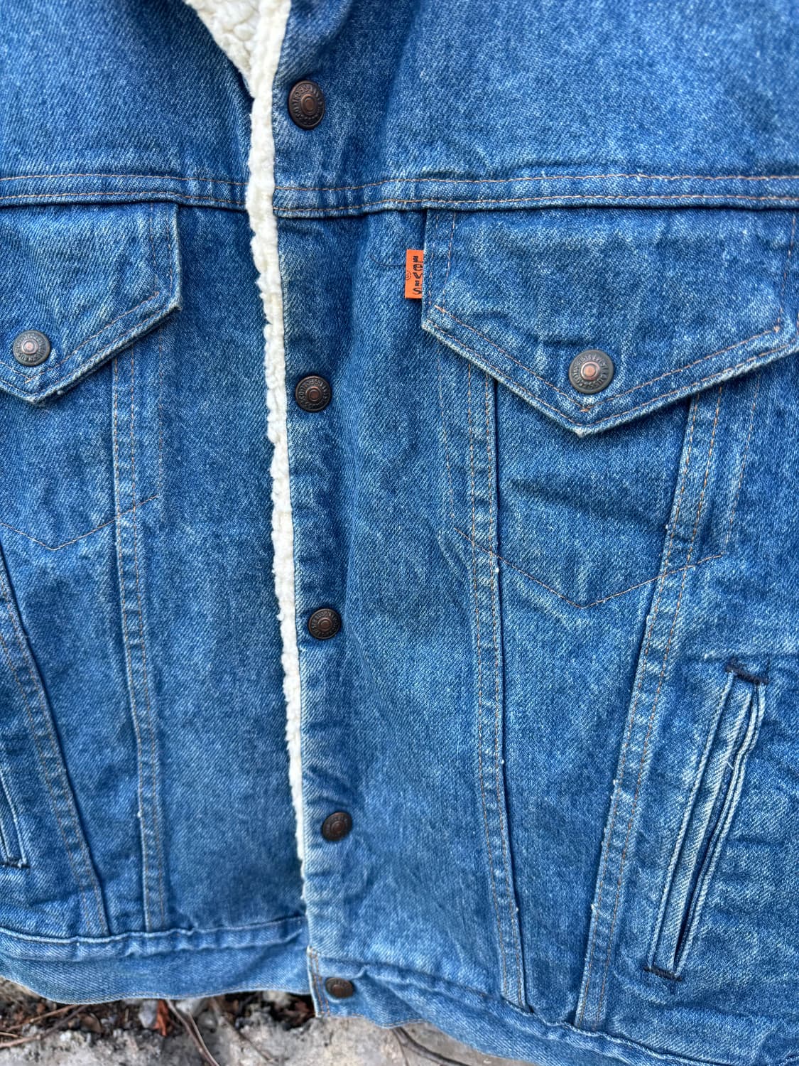70~80s 리바이스 빈티지 오렌지탭 쉐르파 웨스턴 데님 트러커 자켓 상품이미지5