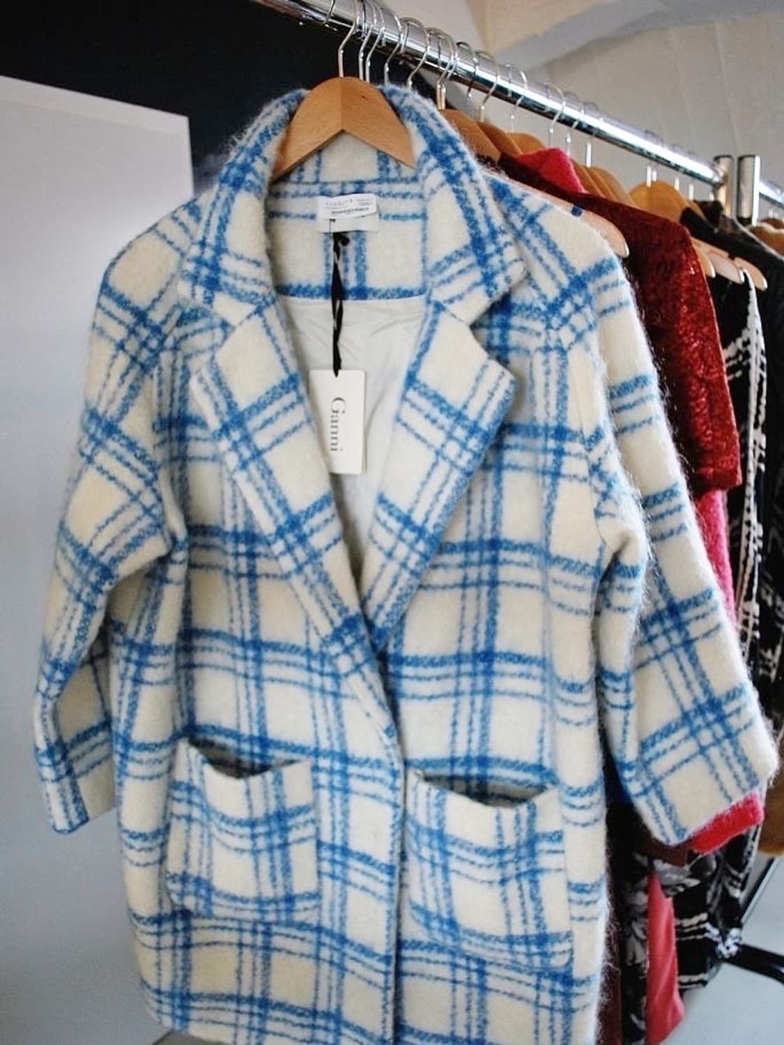 Ganni oversize check coat 상품이미지1