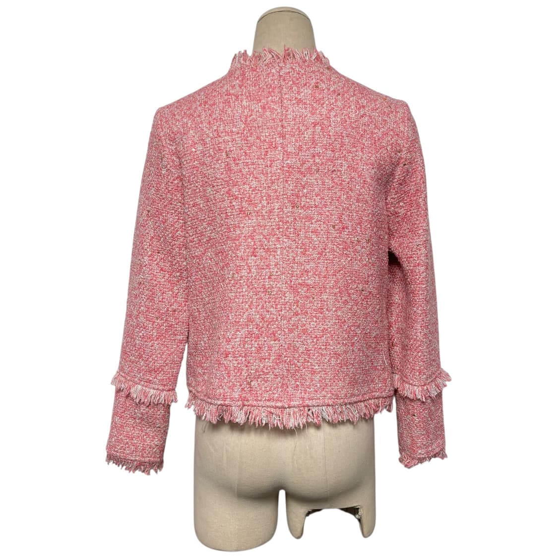 3849 핑크 진주 긴팔 트위드자켓 상품이미지2