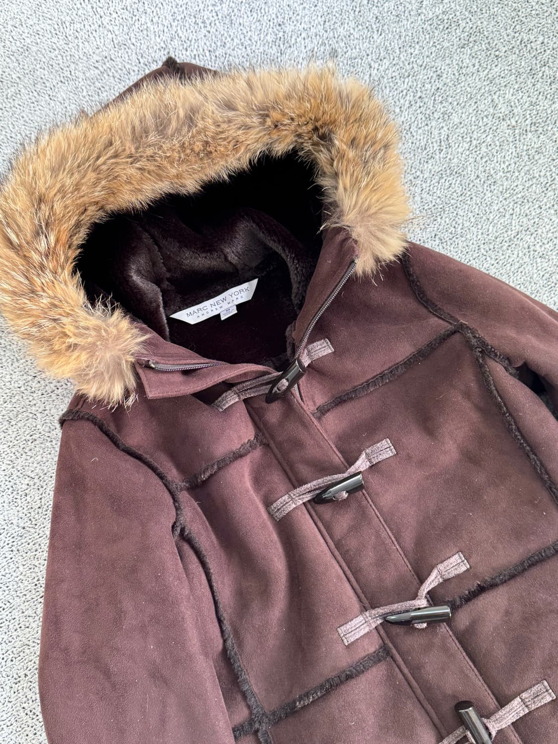 슬림핏 브라운 무스탕 상품이미지5