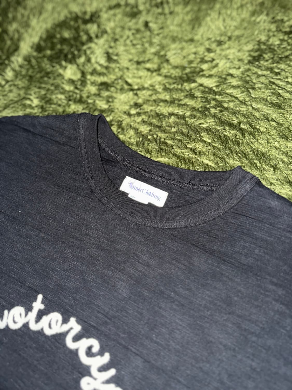 [L] 네이머클로딩 모터사이클 슬럽 싱글스티치 티셔츠 블랙 상품이미지3