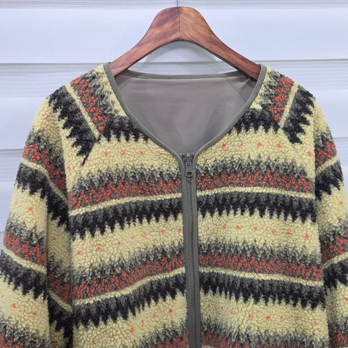 일본 Elcamino 노르딕 패턴 후리스 집업자켓- 우먼프리 상품이미지2