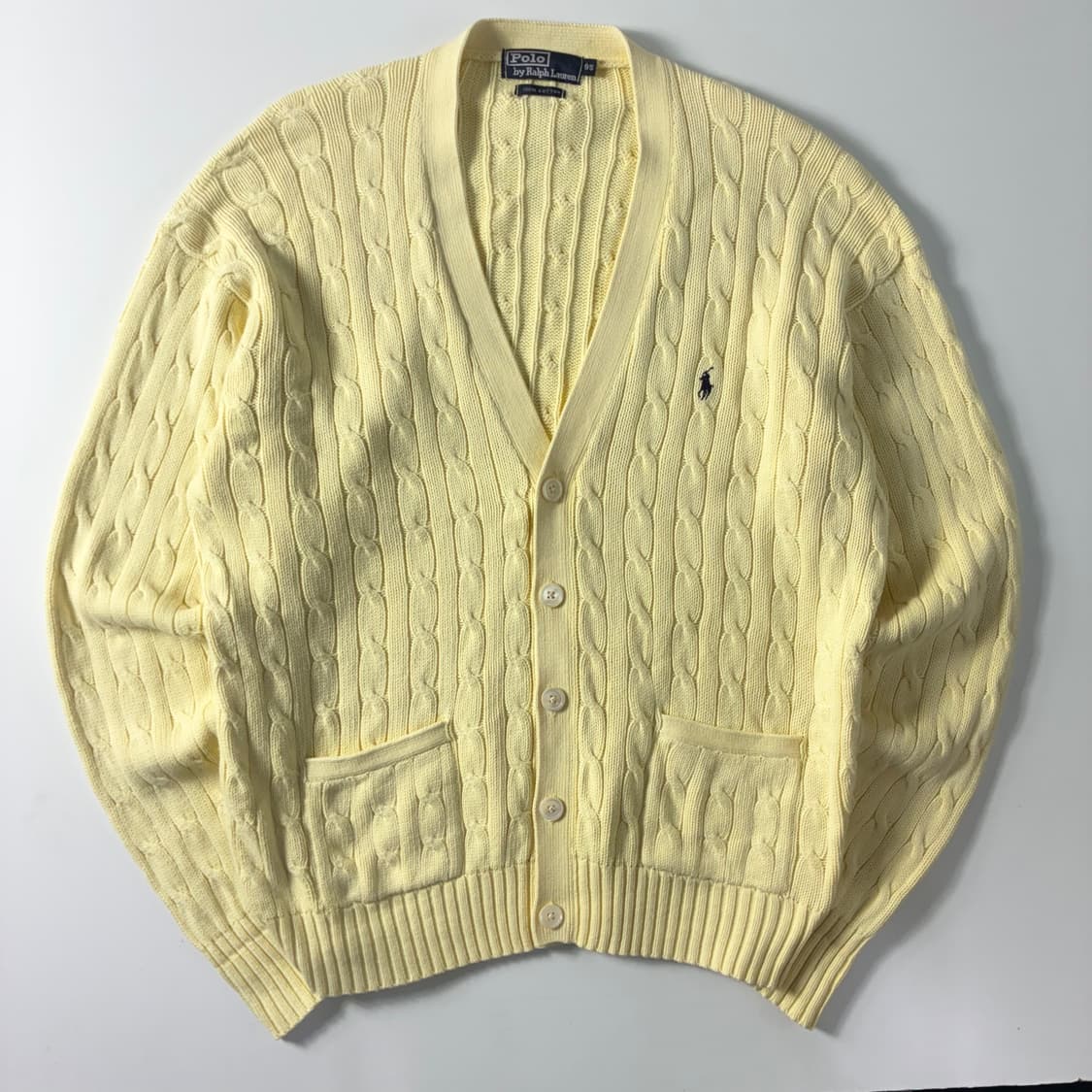 Polo 폴로 랄프로렌 옐로우 케이블 업버튼 가디건 상품이미지1
